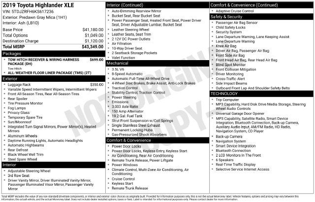2019 Toyota Highlander XLE
