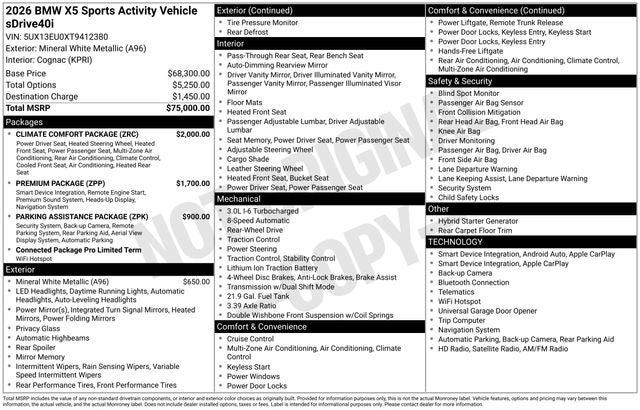 2026 BMW X5 sDrive40i
