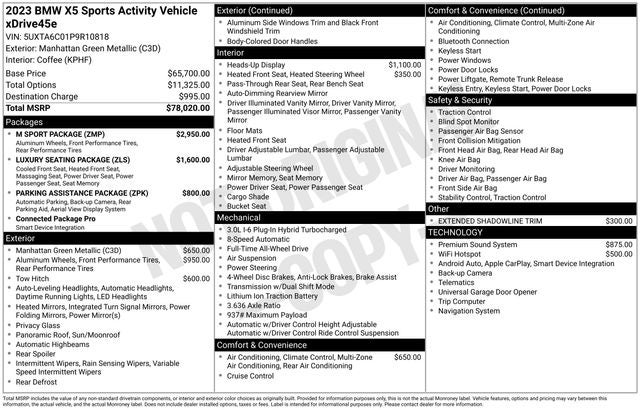 2023 BMW X5 xDrive45e