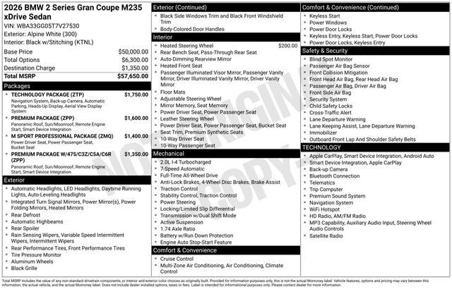 2026 BMW 2 Series M235i xDrive