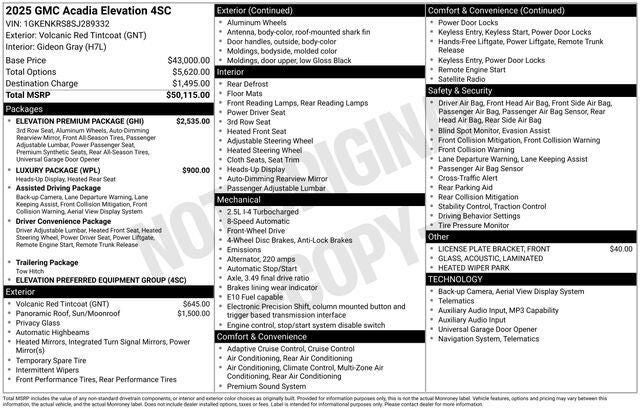 2025 GMC Acadia Elevation