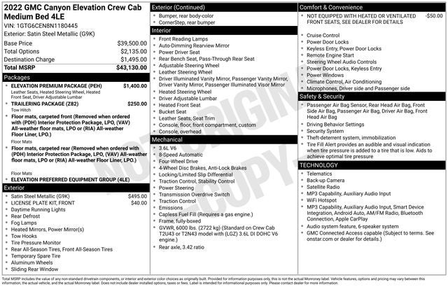 2022 GMC Canyon Elevation