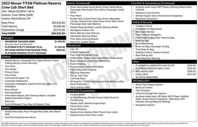 2023 Nissan Titan Platinum Reserve