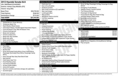 2012 Hyundai Sonata GLS