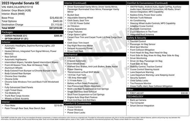 2023 Hyundai Sonata SE